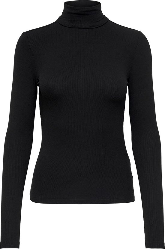 Only T-shirt Onlsille Roll Neck Top Jrs Noos 15256046 Black Dames Maat - S