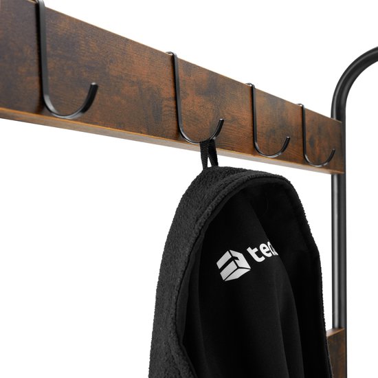 tectake - porte-manteau Alberta armoire - brun foncé industriel - 404535