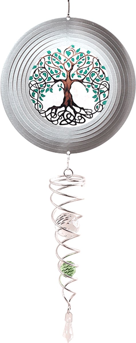 Windspinner - Spiraal - Spin Art - Kristal - Crystal - Tree Of Life - lengte 60cm