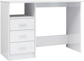 vidaXL Bureau met lades 110x50x76 cm spaanplaat hoogglans wit vidaXL Bureau met lades 110x50x76 cm spaanplaat hoogglans wit