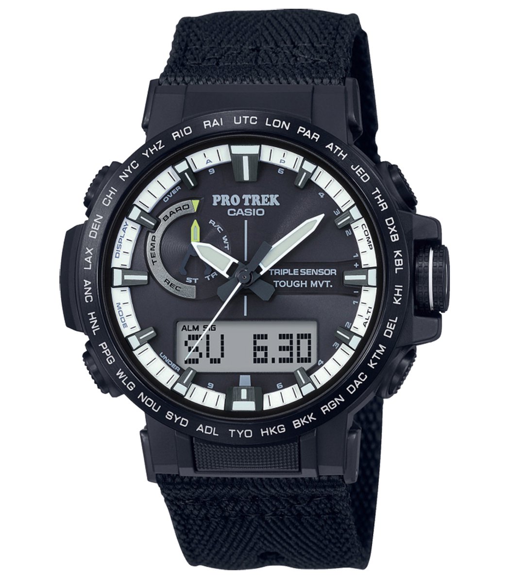 Casio Protrek PRW-60YBM-1AER Horloge - Textiel - Zwart - Ø 42 mm