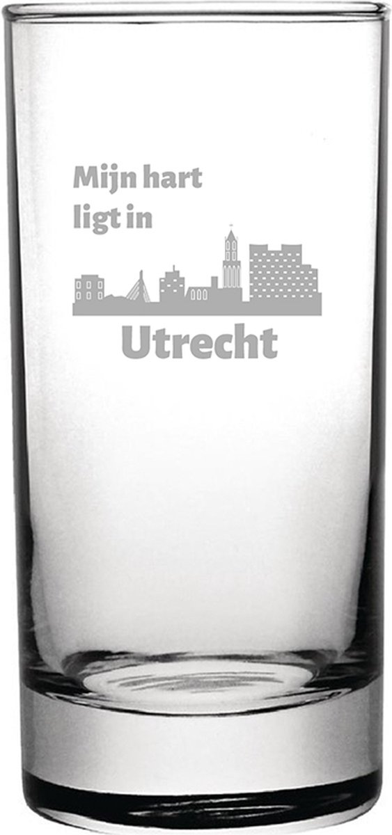 Gegraveerde longdrinkglas 28,5cl Utrecht