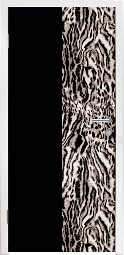 Deurposter in zwart en dierenprint design.