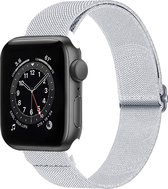 Bandje Geschikt Voor Apple Watch Bandje 42/44/45 mm Nylon Polsband Met Gesp - Horloge Bandje Geschikt Voor Apple Watch 1-8 / SE - 42/44/45 mm Bandje Stof - Wit