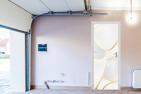 Deursticker Abstract patroon met gouden lijnen - 85x215 cm - Deurposter