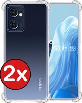 Hoesje Geschikt voor OPPO Find X5 Lite Hoesje Siliconen Case Hoes - Hoes Geschikt voor OPPO X5 Lite Hoes Cover Case - Rood - 2 PACK