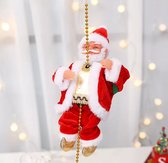Klimmende Kerstman aan touw - 100 cm - Elektrisch Zingende Kerstman - Singing and Climbing Santa - Kerstversiering - Kerstdecoratie
