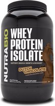 NutraBio Isolat de protéine de lactosérum - Chocolat hollandais - 900 grammes