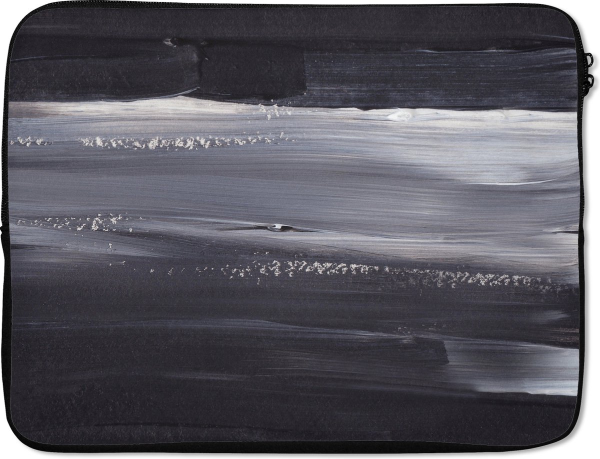 Laptophoes - Abstract - Verf - Zwart - Laptop sleeve - Laptop - 15 6 Inch