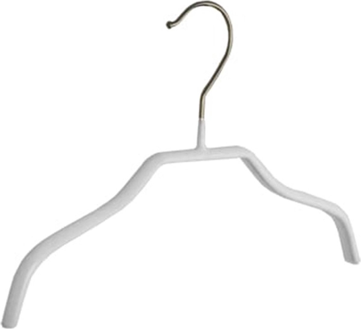 De Kledinghanger Gigant - 10 x Blousehanger / shirthanger / babyhanger / kinderhanger metaal met witte anti-slip coating, 28 cm