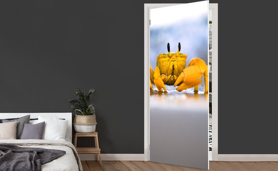 Deursticker Krab - Strand - Zee - 75x205 cm - Deurposter