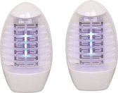 Set de 2x lampes à insectes électriques LED / tueurs d'insectes 22V - Lampes à moustiques pour la prise