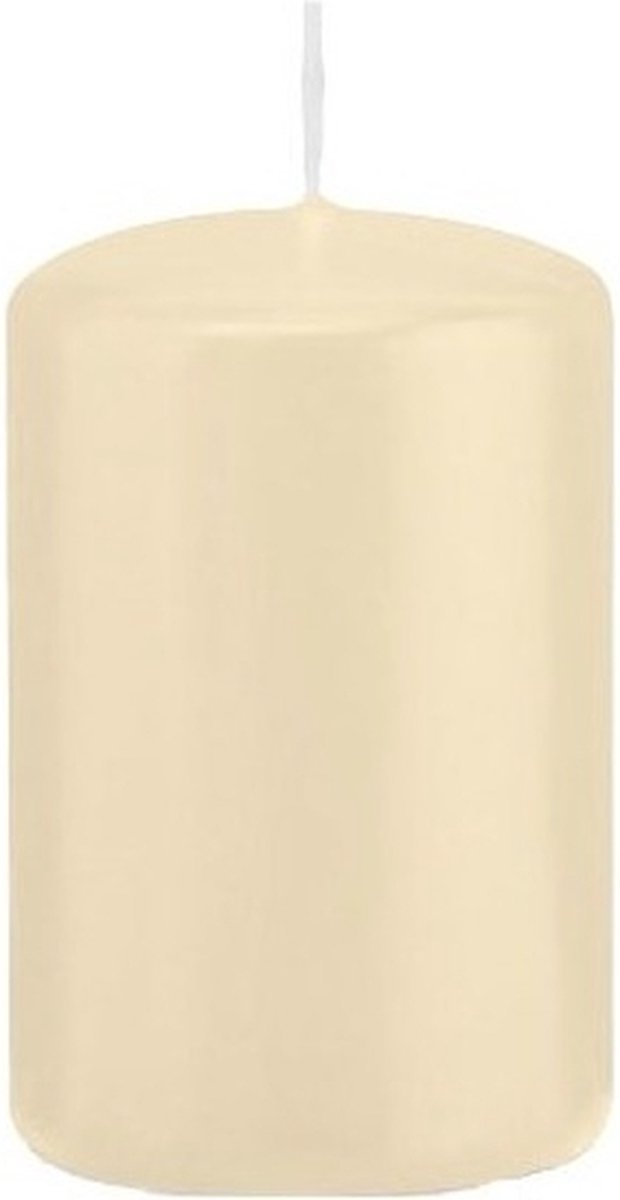 Trend Candles Cilinderkaars/stompkaars - cremewit - 5 x 8 cm - 18 branduren - met brandvertragende folie