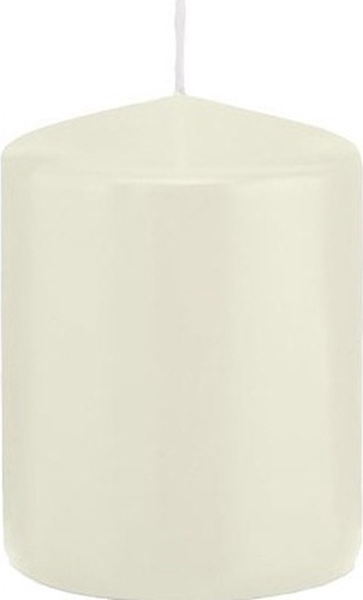 Trend Candles Cilinderkaars/stompkaars - ivoorwit - 6 x 8 cm - 29 branduren - met brandvertragende folie