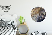 WallCircle - Stickers muraux - Cercle Papier Peint - Marbre - Or - Aquarelle - Texture - Aspect Marbre - 50x50 cm - Cercle Mural - Auto Adhésif - Autocollant Rond Papier Peint