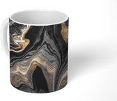 Mok - Koffiemok - Marmer - Acryl - Goud - Luxe - Abstract - Mokken - 350 ML - Beker - Koffiemokken - Theemok