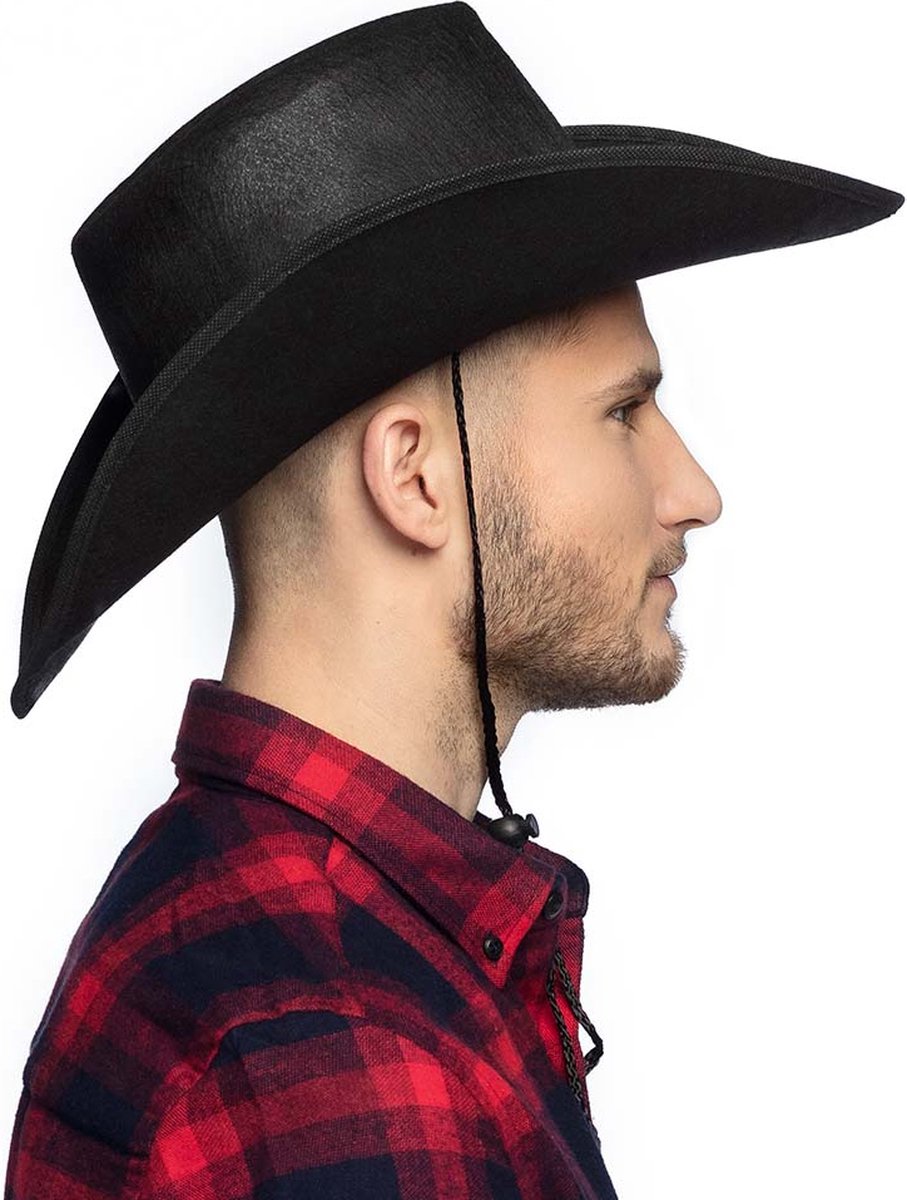 Boland - Hoed cowboy Wichita zwart Zwart - 59 - Volwassenen - Unisex - Cowboy - Indiaan — cadeau in Spellen & Speelgoed - foto 5