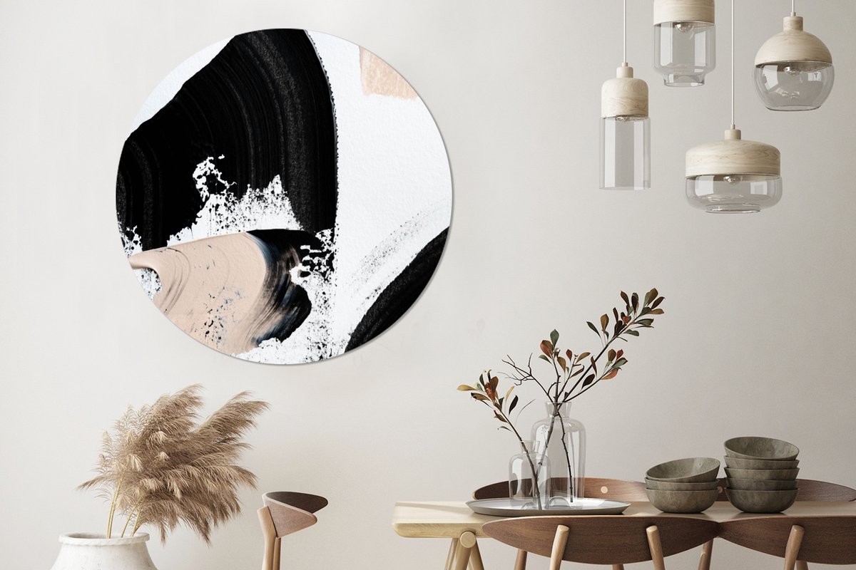 WallCircle - Wandcirkel - Muurcirkel - Verf - Abstract - Design - Aluminium - Dibond - 120x120 cm - Binnen en Buiten XXL