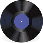 WallCircle - Wandcirkel ⌀ 90 - LP - Vinyl - Blauw - Retro - Ronde schilderijen woonkamer - Wandbord rond - Muurdecoratie cirkel - Kamer decoratie binnen - Wanddecoratie muurcirkel - Woonaccessoires