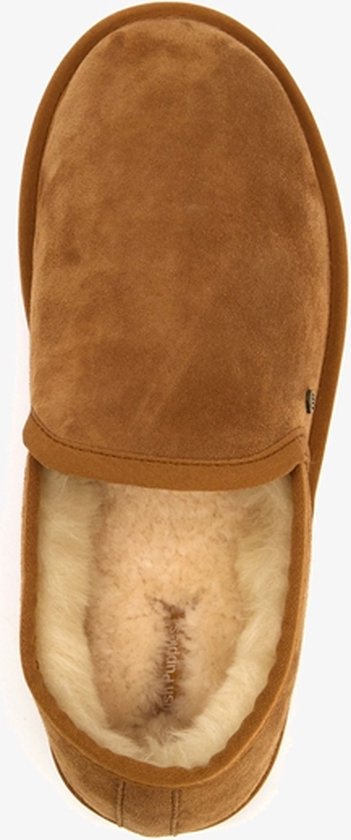 Hush Puppies suede heren pantoffels met lamsvacht - Cognac - Maat 40 -  Sloffen - Echt leer | bol.com