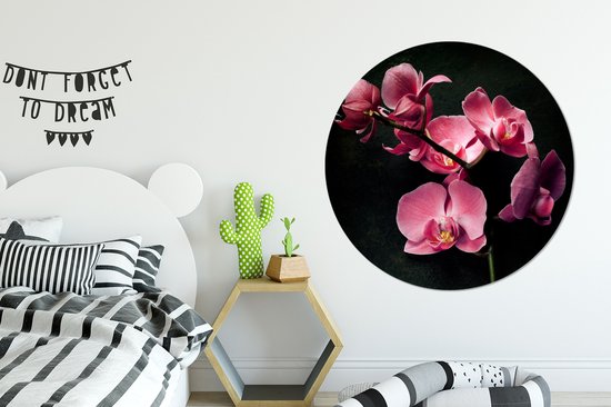 WallCircle - Wall Circle - Wall Circle Indoor - Plantes - Orchidée - Fleurs - Rose - 140x140 cm - Décoration murale - Peintures Ronds