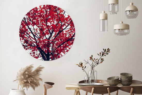 WallCircle - Wall Circle - Wall Circle Indoor - Esdoorn - Feuilles - Automne - Nature - 120x120 cm - Décoration murale - Peintures Ronds XXL