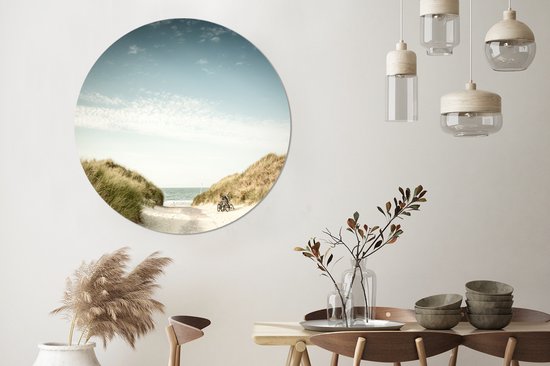 WallCircle - Cercle Mural - Cercle Mural - Plage - Dune - Ciel - Aluminium - Dibond - 140x140 cm - Intérieur et Extérieur