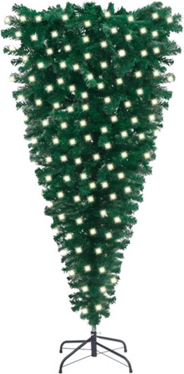 vidaXL Kunstkerstboom ondersteboven met LED's 240 cm groen