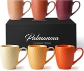 MiaMio - 6 x 400 ml - mug à café / mug - mug en céramique moderne mat - mug à café grand - collection Palmanova (Magma Red)