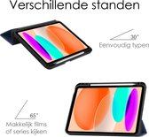 Hoesje Geschikt voor iPad 2022 Hoesje Case Hard Cover Hoes Book Case Met Uitsparing Geschikt voor Apple Pencil - Donkerblauw