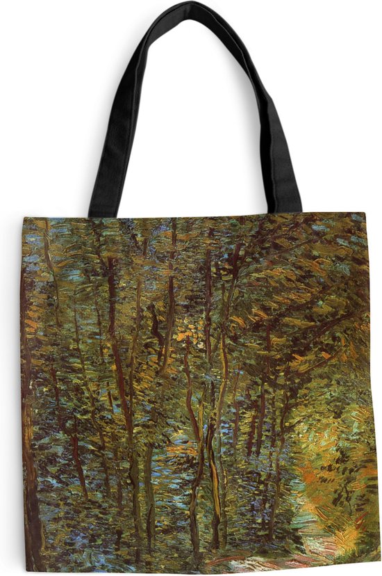 MuchoWow® Sac bandoulière - Sac de plage - Big Shopper - Sac shopping - Dans la forêt - Vincent van Gogh - 45x45 cm - Sac en coton