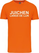 T-shirt Juichen langs de lijn | Oranje Shirt | Koningsdag Kleding | Oranje | maat 4XL