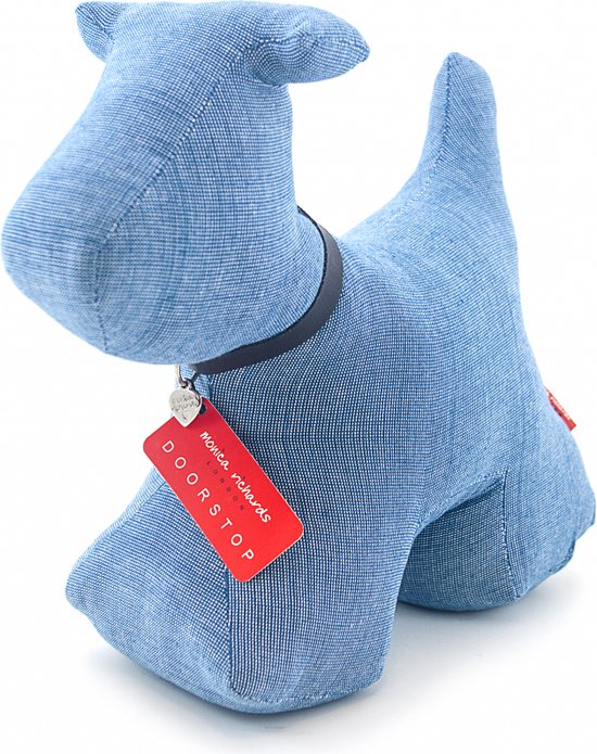 Monica Richards Doorstop Max the Dog, Slubby blue
