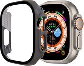 By Qubix Apple Watch Ultra case - Donkergrijs - Geschikt voor Apple Watch 49mm hoesje - screenprotector - Bescherming iWatch - Bescherm hoesje