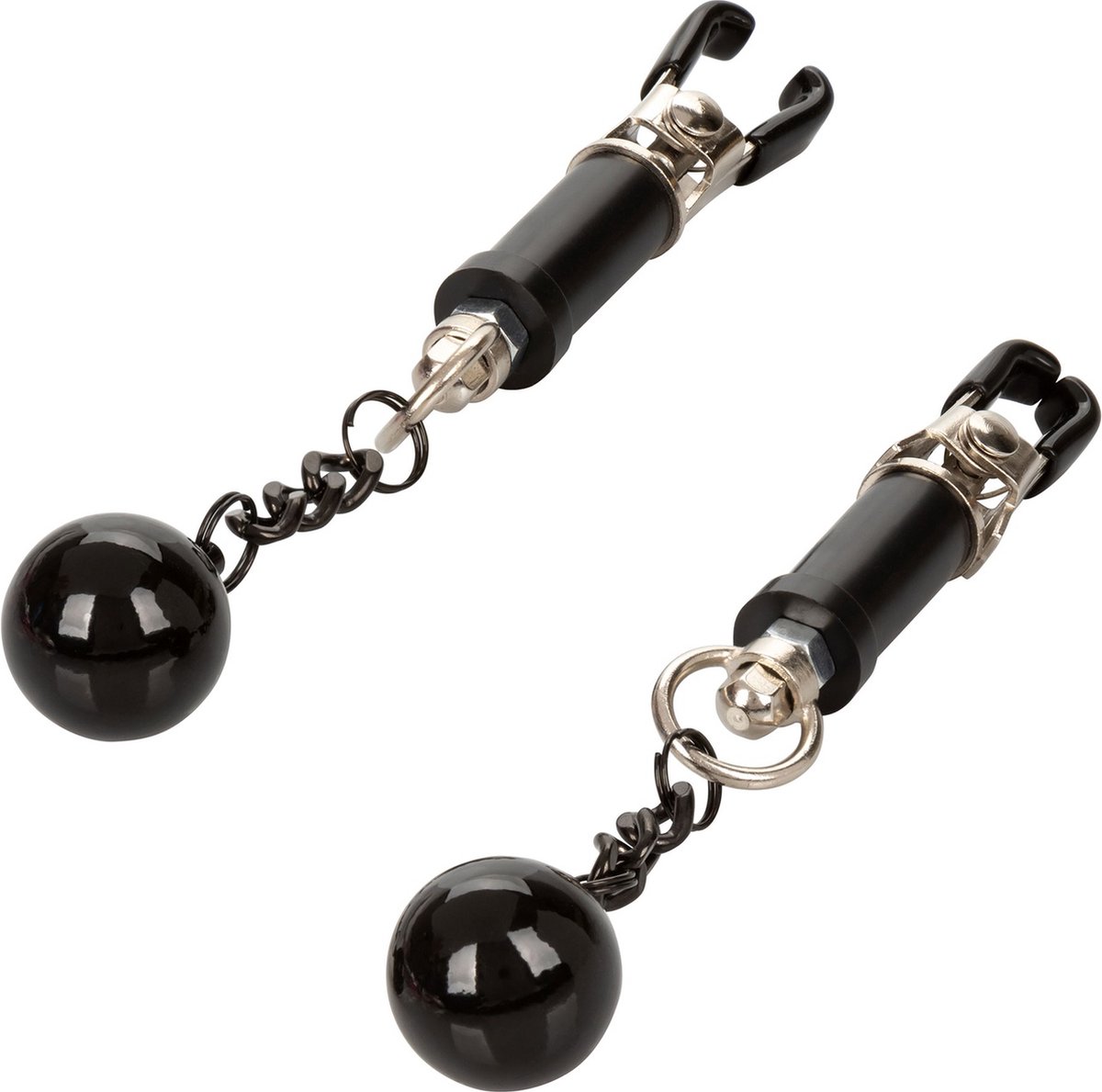 Goedkoopste CalExotics - Weighted Twist Nipple Clamps - Bondage / SM Nipple clamps Zilver