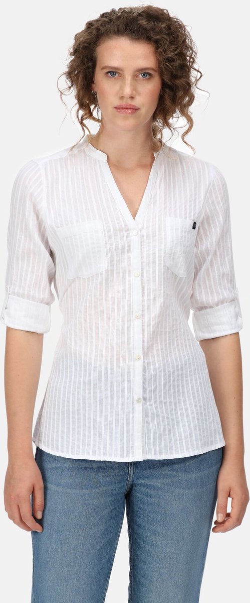 Het Regatta Malaya shirt met lange mouwen dames Coolweave katoen Wit