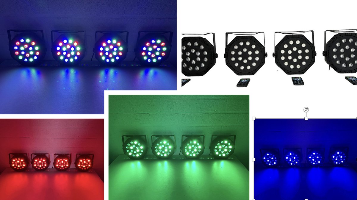 Led kleuren spot set R,G,B (met draadloze afstandsbediening)