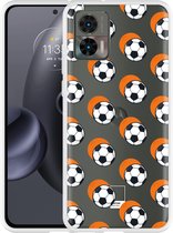 Motorola Edge 30 Neo Hoesje Soccer Ball Orange Shadow - Designed by Cazy