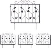 Clôture de périmètre Relaxdays en métal - en 4 parties - noir - clôture ornementale de jardin - clôture de jardin - clôture d'étang