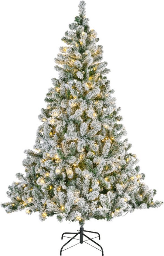 Everlands Imperial pine kunstboom - 210 cm - sneeuw en verlichting - kerstbomen