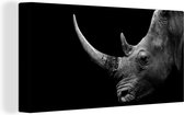 Toile - Animaux sauvages - Rhinocéros - Nature - Herbe - Peintures sur toile - 80x40 cm - Photo sur toile - Toile Canvasdoek