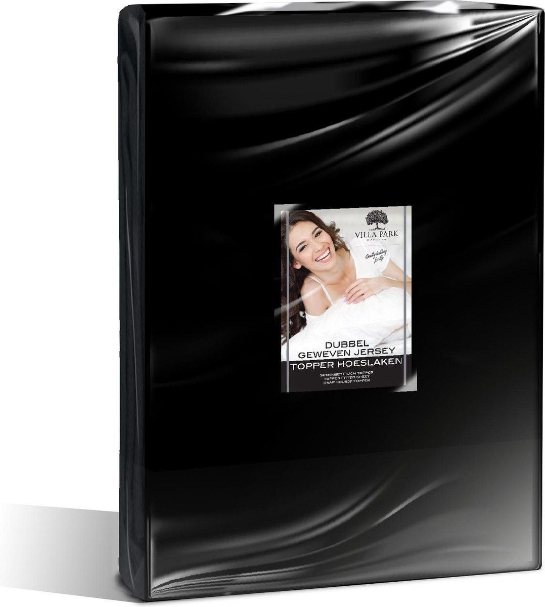 Zydante - Topper Hoeslaken - Dubbel Jersey - Villa Park - Zwart / 200x160