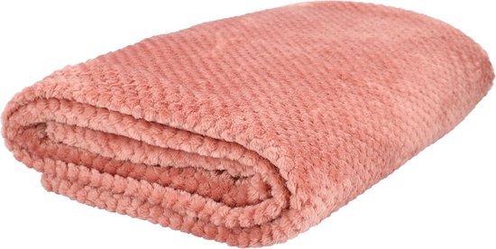 HOMLA Noah Blanket Fluffy and Warm - Couvre-lit Couverture Canapé Couverture Couvre-lit - 150 x 200 cm Dirty Pink