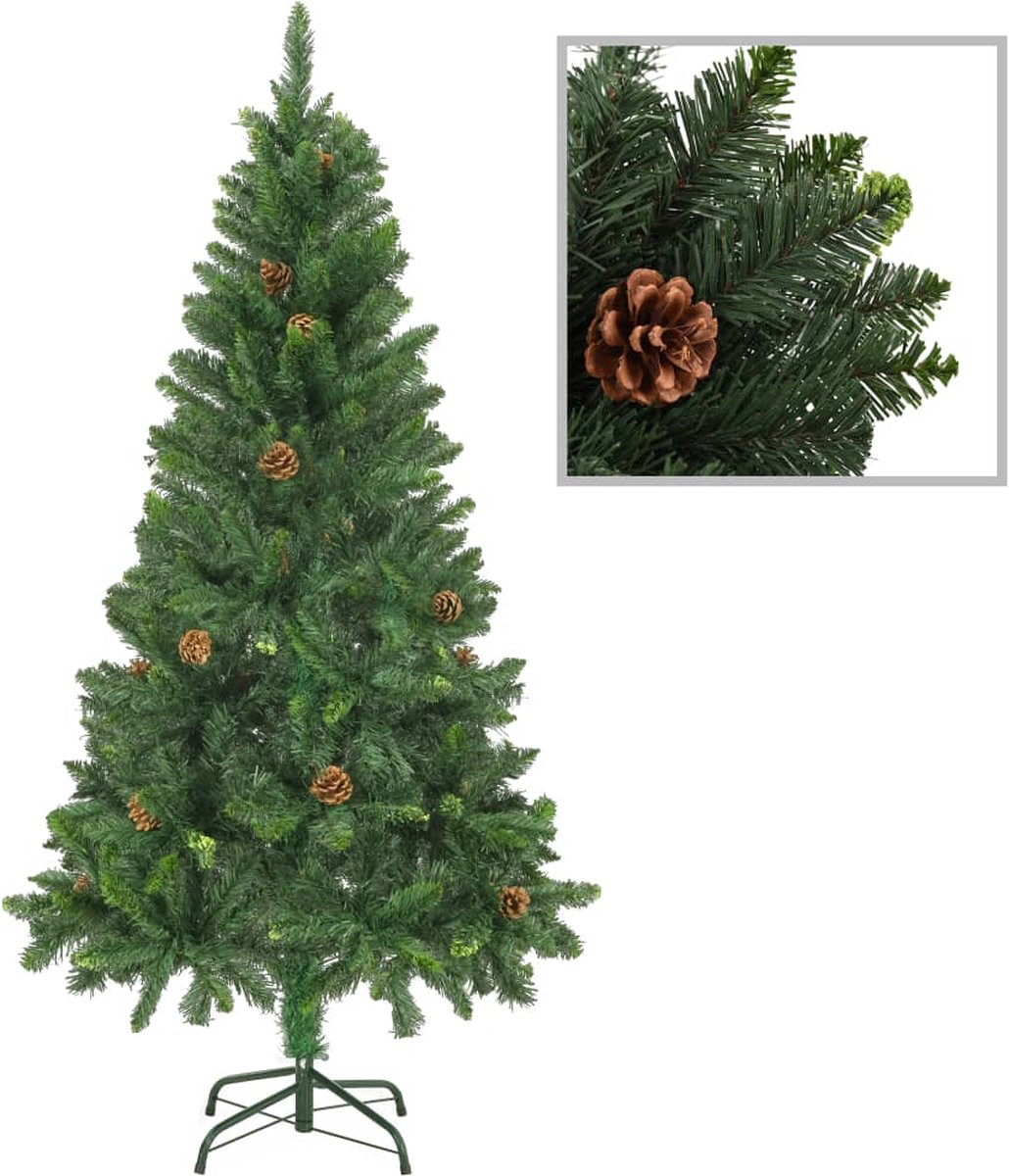 Prolenta Premium - Kunstkerstboom met dennenappels 150 cm groen