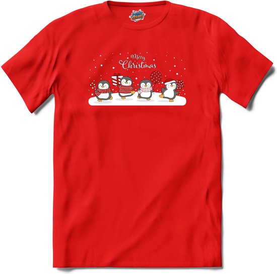 Merry christmas kerst buddy's - T-Shirt - Heren - Rood - Maat 4XL