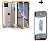 ShieldCase bumper shock case geschikt voor Apple iPhone 12 Pro Max 6.7 inch - oranje + glazen Screen Protector