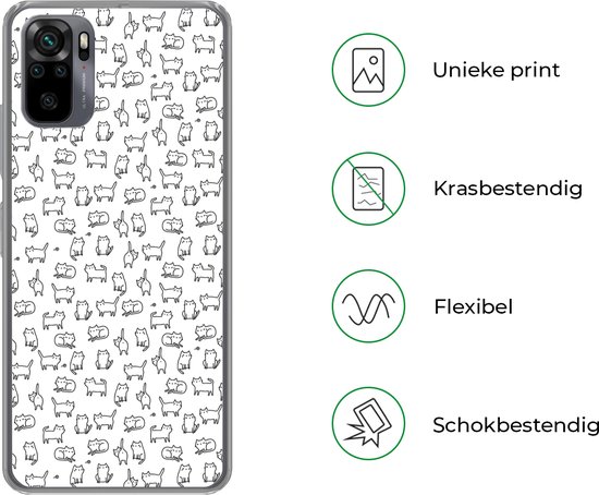 Coque Xiaomi Redmi Note 10 Pro - Meiden - Chat - Motifs - Coque de téléphone en Siliconen -