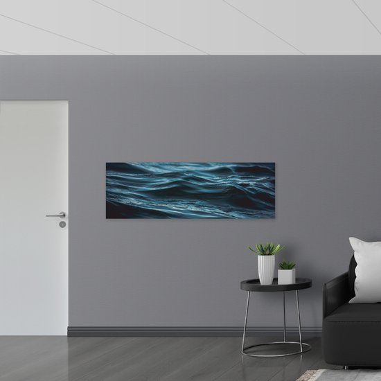 WallClassics - Drapeau - Vagues calmes sur la mer - 150x50 cm Photo sur drapeau en polyester
