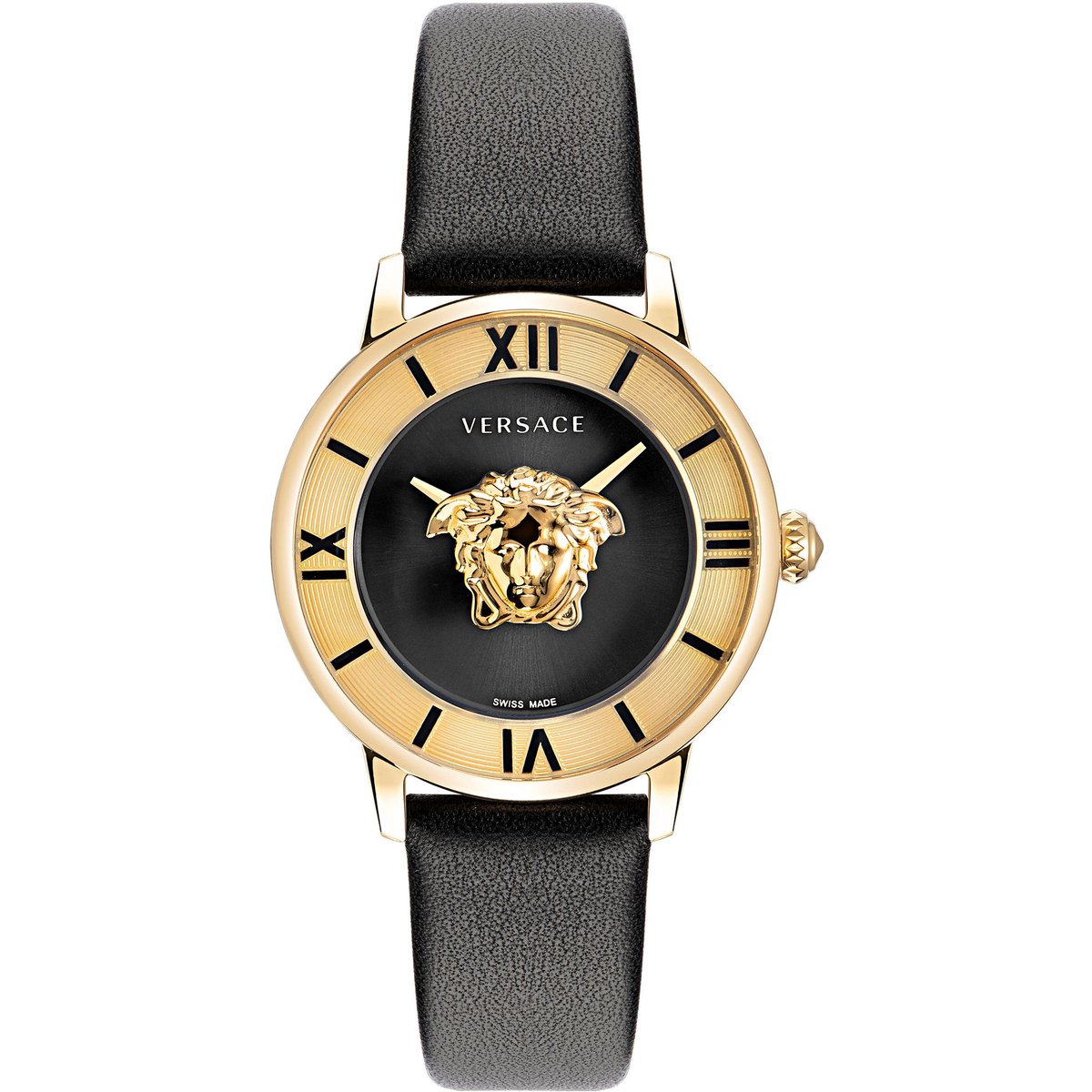 Versace La Medusa VE2R00122 Horloge - Leer - Zwart - Ø 38 mm