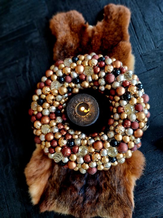Couronne De Noël à Boules Dorées - Diamètre 30 Cm, Synthétique, Décoration Festive élégante - 5